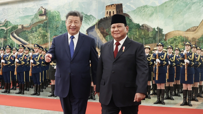 習近平同印度尼西亞總統普拉博沃會談
